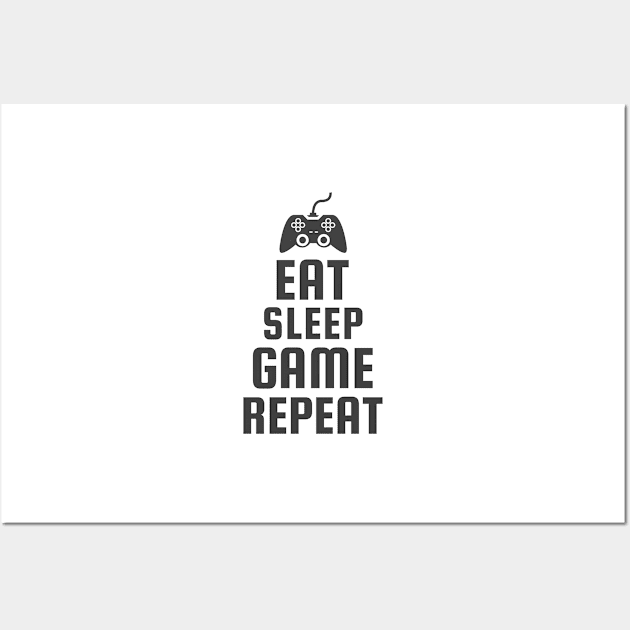 Eat Sleep Game Repeat Wall Art by Jitesh Kundra